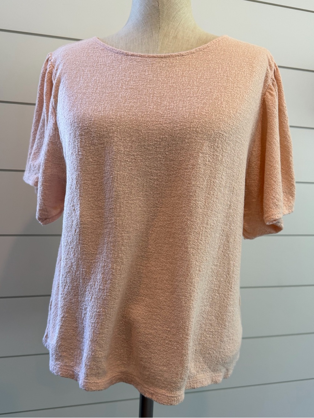 Madewell Soft Peach Short Sleeve Textured Tee